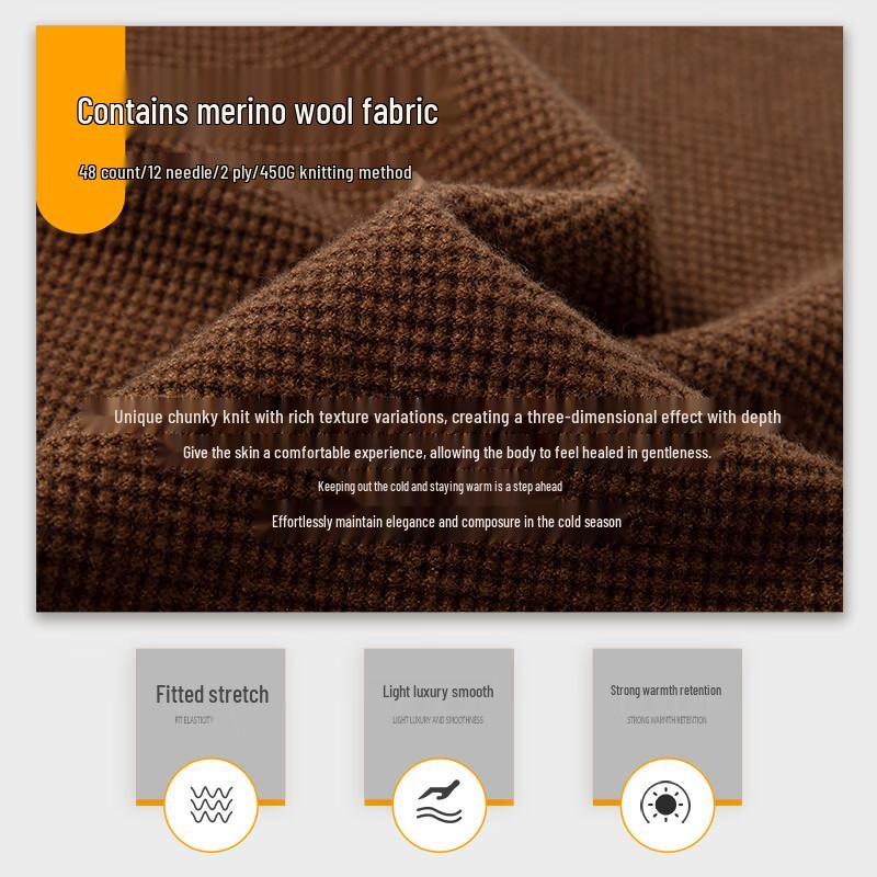 SHANSHAN Men's Business Casual Wool Blend Knit Sweater