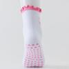 Women's Cotton Mid-Calf Yoga Socks with Anti-Slip Silicone - Wood Ear Lace Design for Indoor Fitness and Pilates