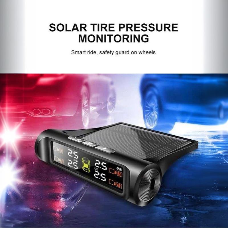 Solar Car TPMS Tire Pressure Sensor 1PC Overpressure Alarm Anti-explosion Auto Accessory for Long Distance Driving