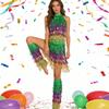 Dynamic Light Reflective Sequins Leg Warmer Covers Outfit For Stage Shows Halloween Parties Dance Performances