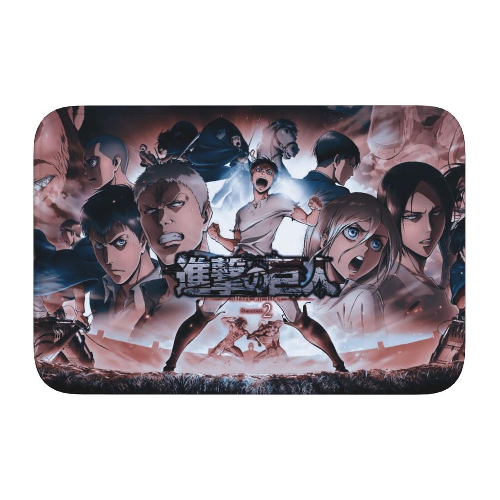Attackes On Titan Front Door Mat Anti-Slip Indoor Welcome Waterproof  Doormat Living Room  Entrance Rug Carpet Footpad