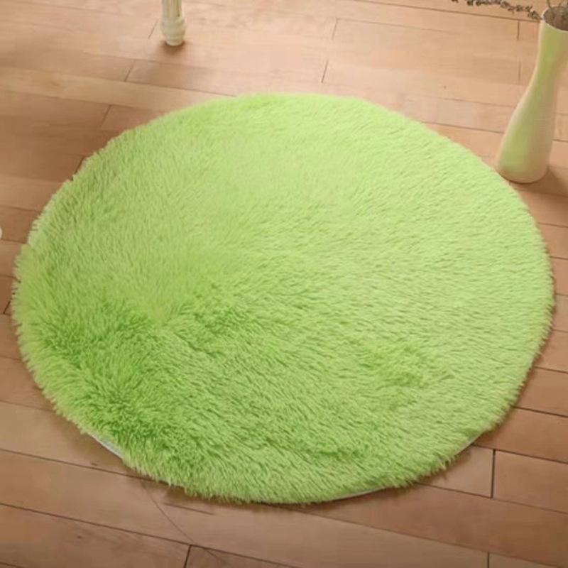 Einfache kreisförmige Matte Wohnzimmer Schlafzimmer Badezimmertür Rutschfeste dicke Kaschmirimitat Teppich Fußmatte