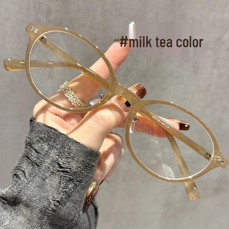 

Овальные очки в оправе под черепаху - Ретро литературный стиль для маленьких лиц, Совместимы с линзами для близорукости или плано.