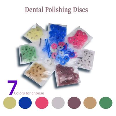 40Pcs Dental Polishing Discs With 1 Shank 14Mm Abrasive Teeth Grinding Materials With Caps Dentist Tools For Dental Clinic