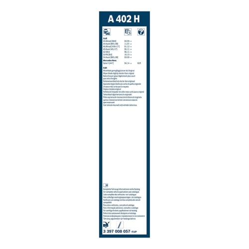 BOSCH Imported Car Flat Wiper Blade Aero Twin Rear 400mm A402H
