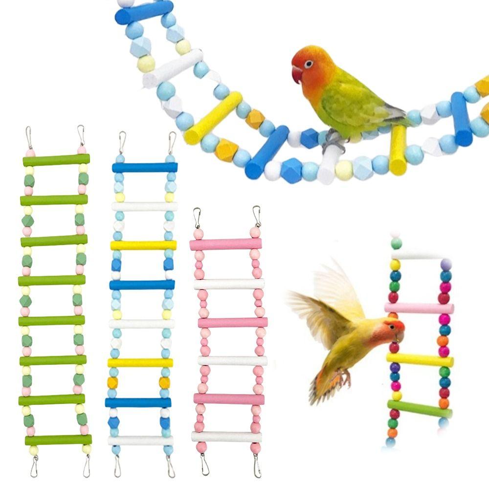 Wooden Bridge Swings Hanging Parrot Ladder New Climbing Ladder Toys  for Parakeet Cockatiel