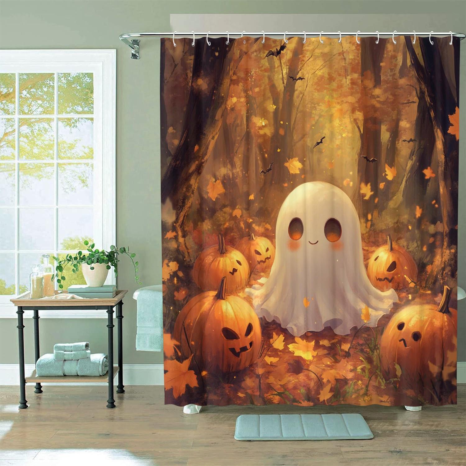 

Forest Theme Shower Curtain 12 Hooks For Room Home Hotel Machine Washable Bathroom All-In-One, Polyester Fabric W60H190(CM)-1 Pcs