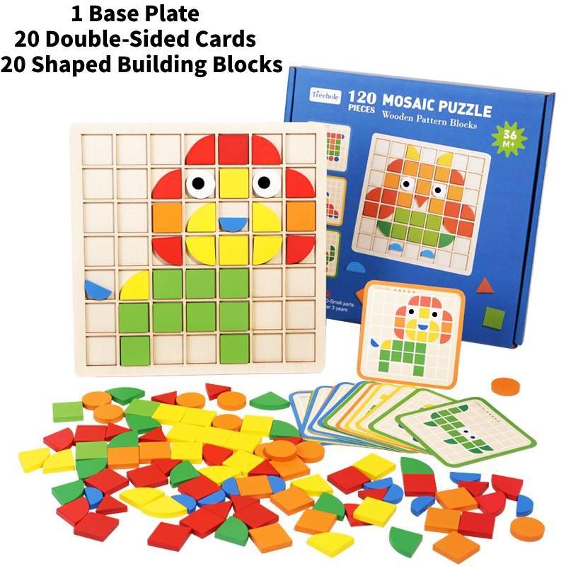 Детская деревянная мозаика 3D-пазл Тренировка мозга Развивающая игрушка для детей Обогащение