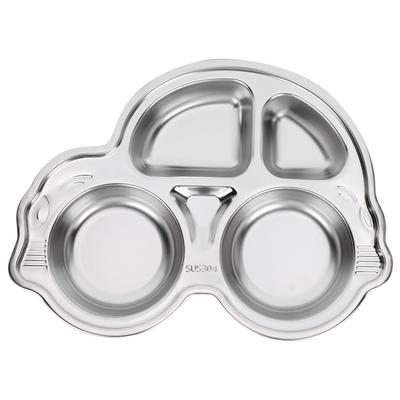 Plato de Comida Dividido de Acero Inoxidable 304 Forma de Dibujos Animados Bandeja de Comida para Almuerzo y Cena para Niños