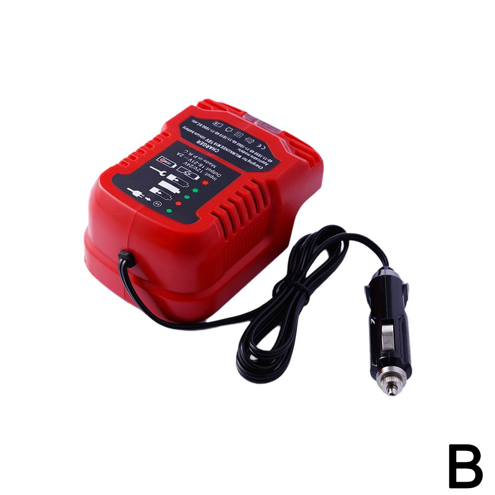 Vehicle Mini Charger for Makita/Dewalt/Milwaukee/Bosch 18V Lithium Battery Cigarette Lighter Plug Portable Charger Use on Car