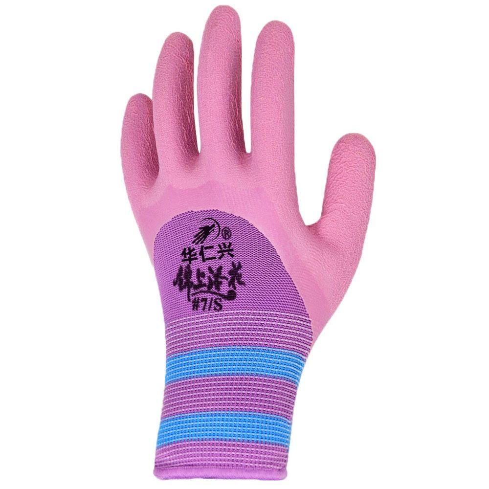 Nylon Gummi Beschichtet Handschuh Latex Falten Schutz Fäustlinge Werkzeug Arbeits Handschuhe Weibliche