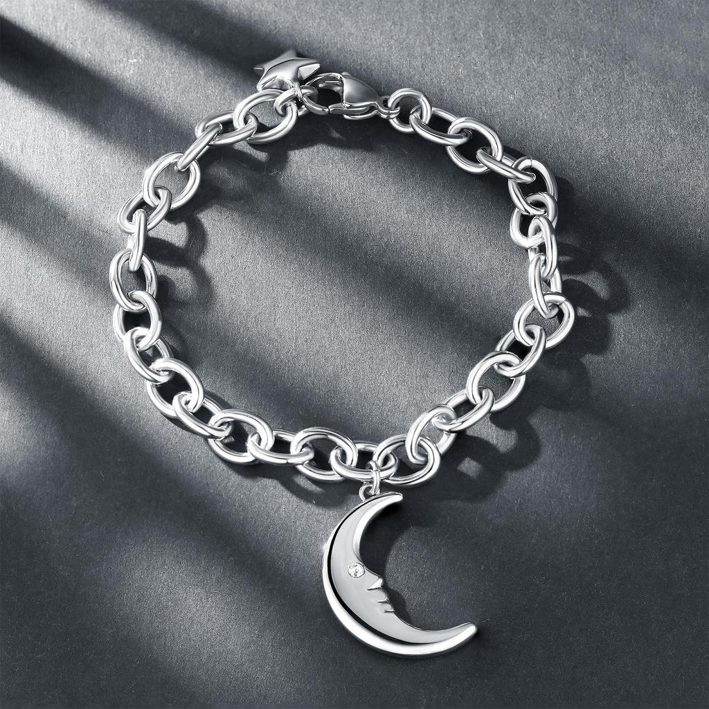 Various Designs Moon Star Stainless Steel Waterproof Adjustable Bracelet Dainty Pendant Necklace Hypoallergenic Fashion Accessories for Women