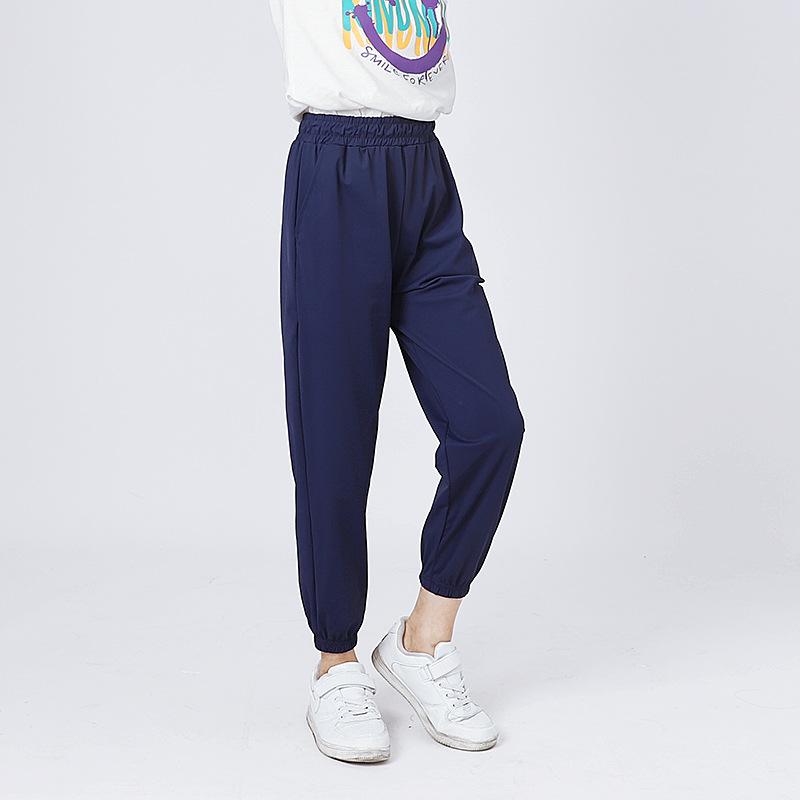 Pantalones de Verano para Niños Versión Coreana Ligeros de Secado Rápido Pantalones de Seda Helada para Niños Niñas 4-13 Años