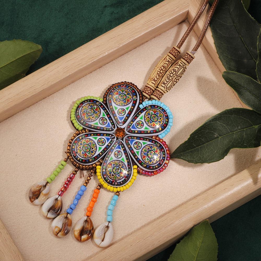 Bohemian Ethnic Leather Tassel Necklace