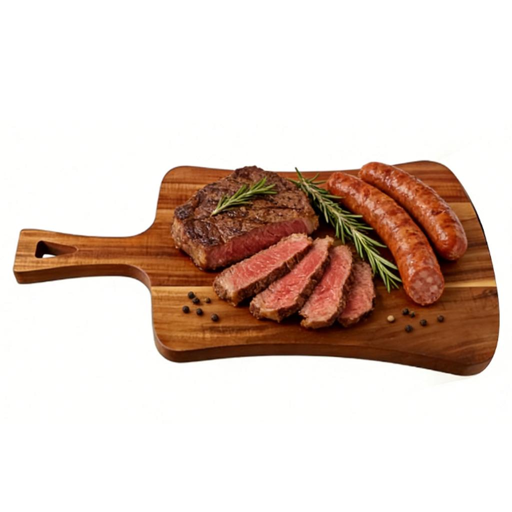 Wood Cutting Board with Handle Charcuterie Board Cheese Bread Vegetables Fruits Serving Board for Kitchen 46x26x1.5cm