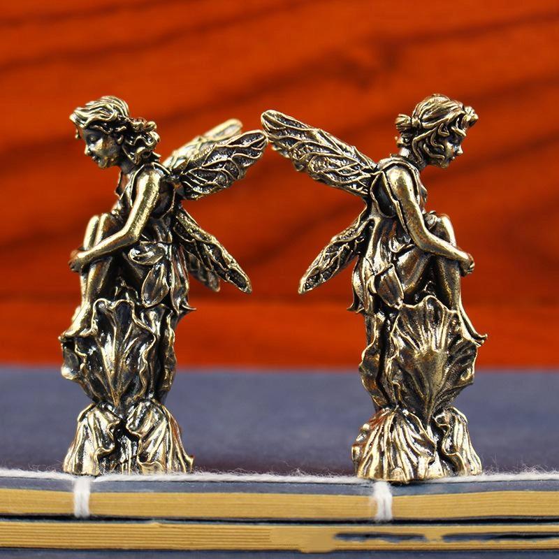 1Pc Solid Brass Cupid Statue - God of Love Guardian Angel Figurine for Desktop, Home Decor Accessories & Romantic Gift