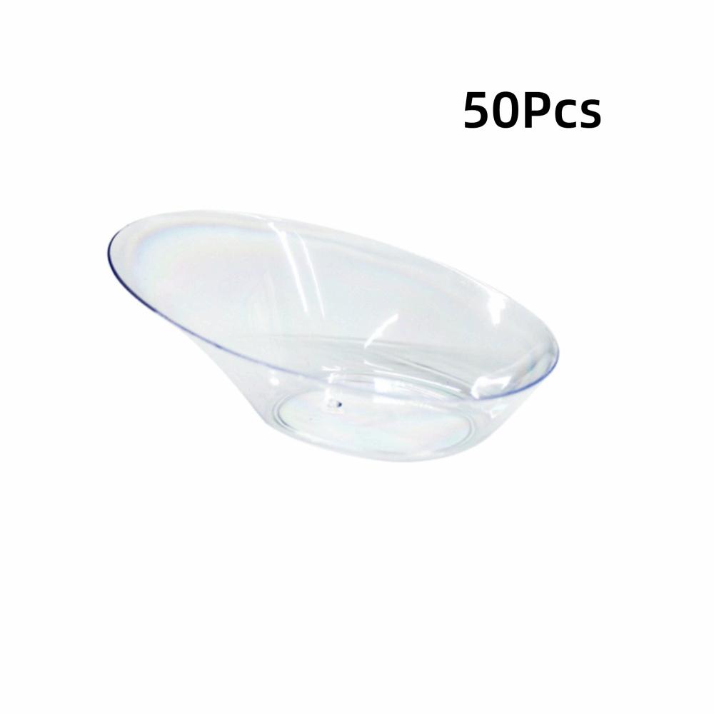50PCS Thickened Party Appetizers Plate Hard Dipping Dish Disposable Fishtail Dessert Plate Hotel