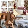 Christmas Decorative Pillow Covers 4 Pieces 18x18inch Reindeer Santa Prints Decor Holiday Pillow Covers For Friends Home Indoor