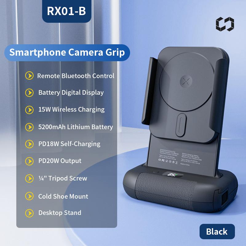 Upgraded Smartphone Camera Shutter Grip Bluetooth Selfie Handle Camera Photo Stabilizer With Fill Light Wireless Charging