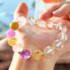 High Quality Autumn And Winter Retro Maillard Style Natural Gold Tiger'S Eye Stone White Crystal Amethyst Bracelet Bracelet.