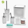 Plastic Bathroom Sink Set: Toothbrush Holder & Tray - Elegant Four-Piece Hotel Decor
