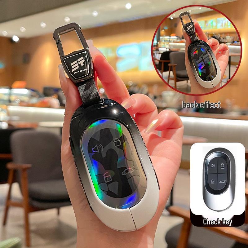 Chery Jetour Shanhai L9/L7 Hybrid 2025 Key Cover: Colorful Black & White Protective Shell with Buckle