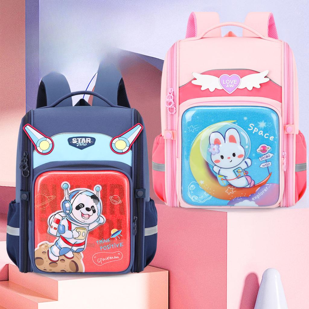 Mochila Escolar Infantil Bolsa Espacial Integrada Estudantes do Ensino Fundamental High End Bonita Desenho Animado Leve Redução de Carga e Proteção