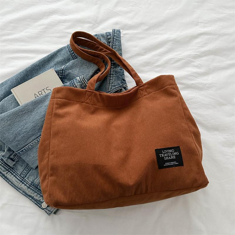 Stylish And Minimalist Large Capacity Canvas Tote Bag For Women In Black And Gray