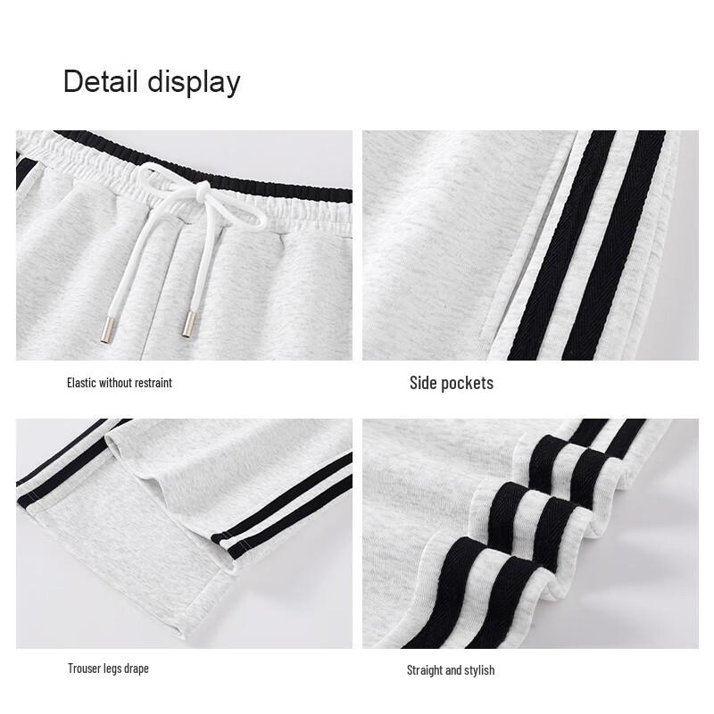 MJ STYLE Women's Striped Wide-Leg Sweatpants