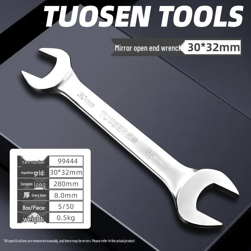 Metric Mirror Finish Double End High Hardness Open End Wrench - Multi-Spec Hand Tool