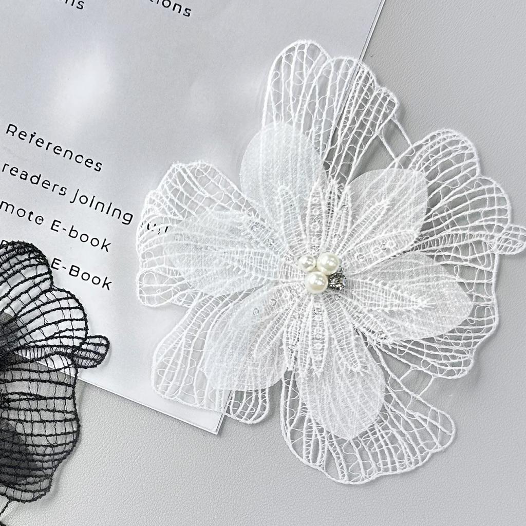 Lolita Three-Dimensional Flower Bead Lace Cloth Sticker Headgear Women'S Clothing Children'S Clothing Wedding Accessories Decoration