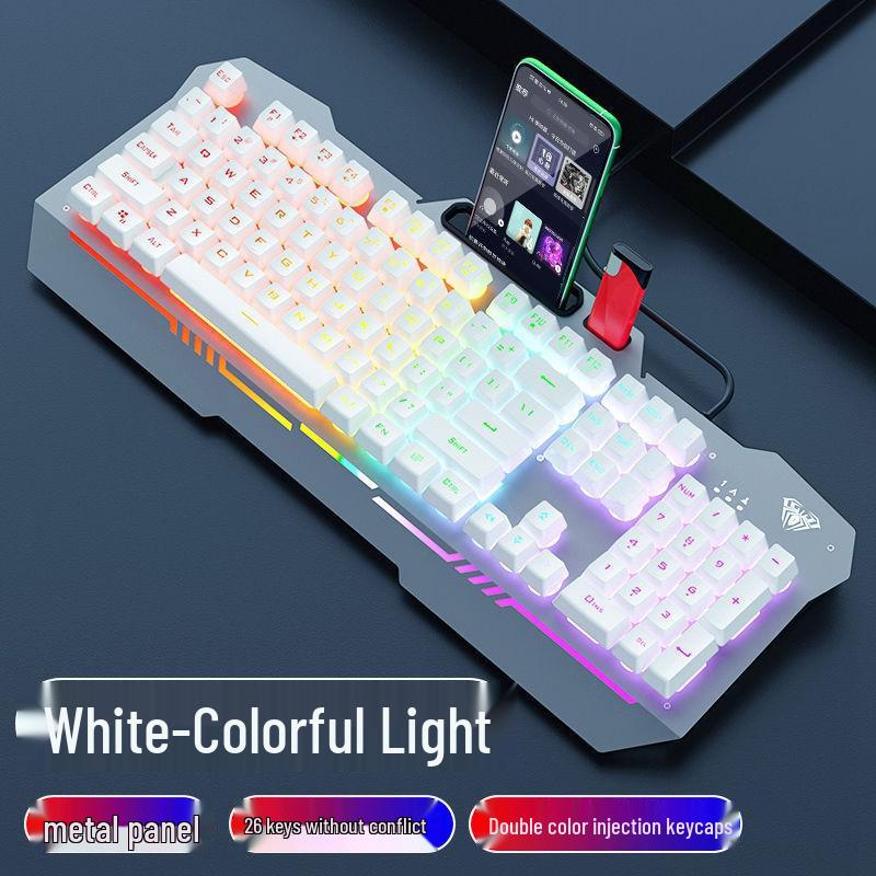 Wolf Spider F3010 Mechanical Gaming Keyboard & Mouse Set - Wired 3-Piece for Laptop/Office.