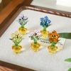 Handcraft Glass Flowers Figurines Hand Blown Mini Potted Flower Ornament Collectible Floral Gifts for Mother's Day Birthday Christmas