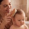 Baby Bath Brush Cradle Cap Brush Soft Wool Bristle Beech Wood Handle Shampoo Brush for Infant Scalp Care Fine-Tooth Comb Debris Cleaning Gentle Groom