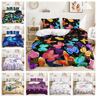 Three-Piece Quilt Cover Butterfly 3D Digital Printing Kit Bedding Home Textile Two-Piece Set