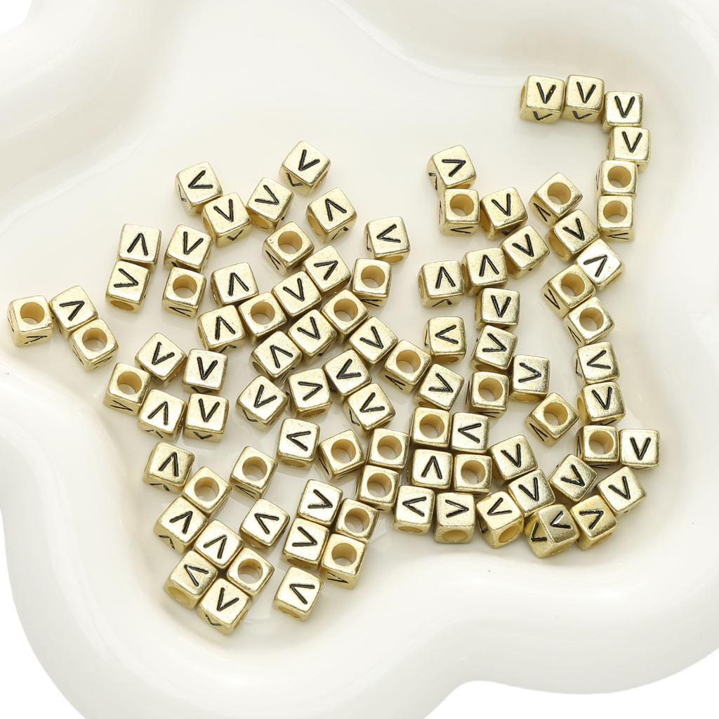 Mărgele Handmade Mărgele Acrilice Alfabet Mărgele Pătrate Mărgele Plate Mărgele Rotunde Handmade DIY Accesorii Bijuterii Mărgele Distanțiere Brățară Mărgele Înșirate Manual