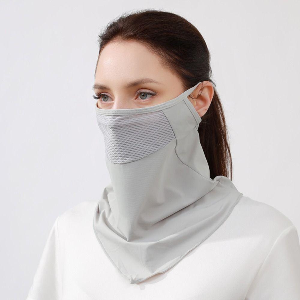 Summer Face Scarves Face Cover UV Protection Sunscreen Face Scarf Elastic Ice Silk Mask  Windproof