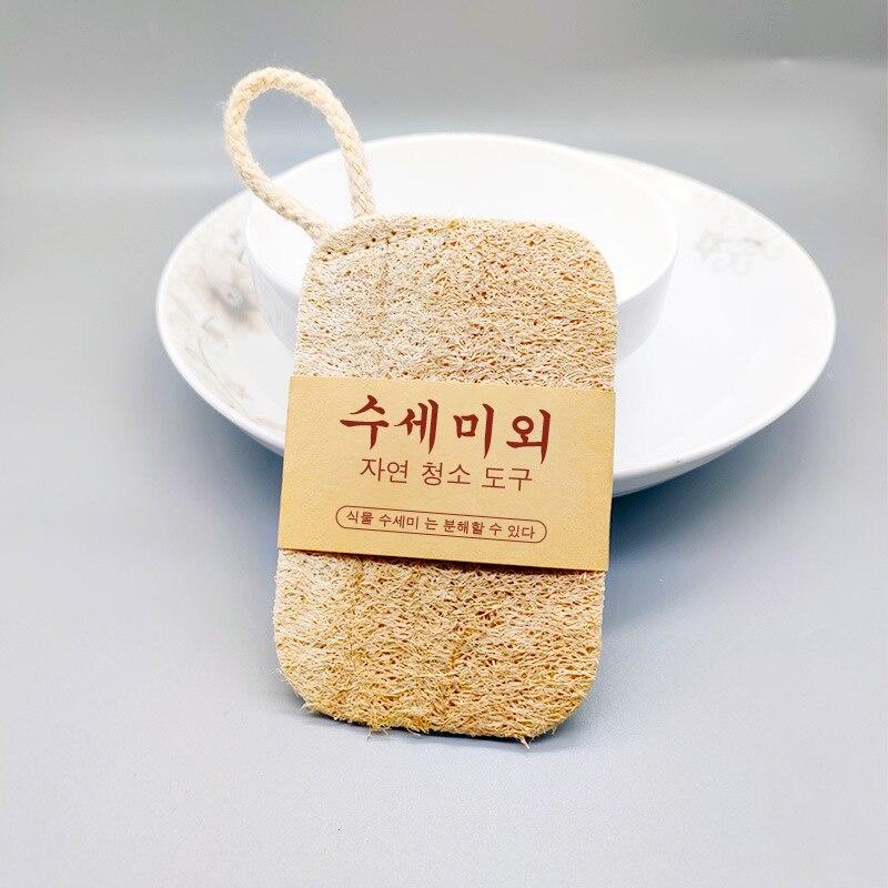 10Pcs Natural Luffa Dish Washing Cloth Sponge Loofah Scrub Pad Dish Pot Easy To Clean Scrubber Sponge Kitchen Clean Brushes Pad
