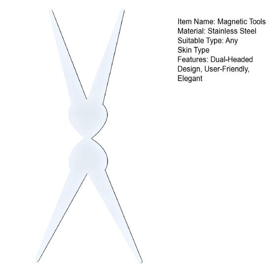 Dvipusis prancūziško manikiūro įrankis su magnetu Nerūdijančio plieno nagų dailės rinkinys kačių akių dizainui Profesionalus magnetinis nagų lako aksesuaras