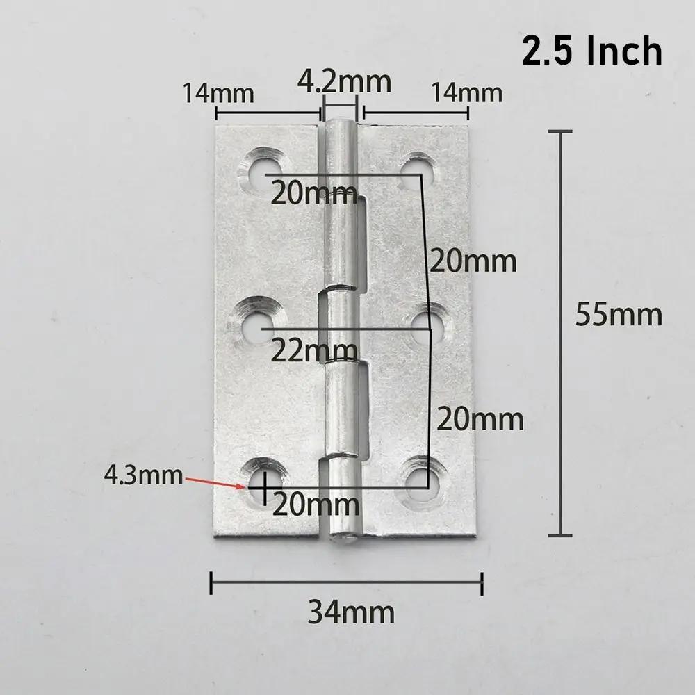 201 Stainless Steel Door Hinges 1/1.5/2/2.5/3 Inch Folding Aluminum Core Cross Hinge Window Accessories Furniture Hardware