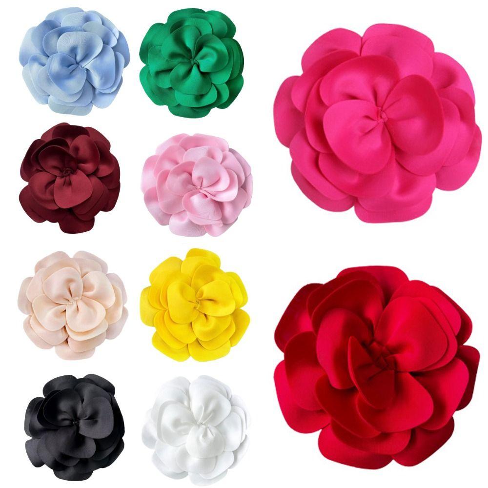 Moda Taglia Grande Elegante Corsage Multi-strato Fai da Te Fiore 3D sul Petto Rimovibile Monocolore Decorazioni per Abiti Accessori per Capelli