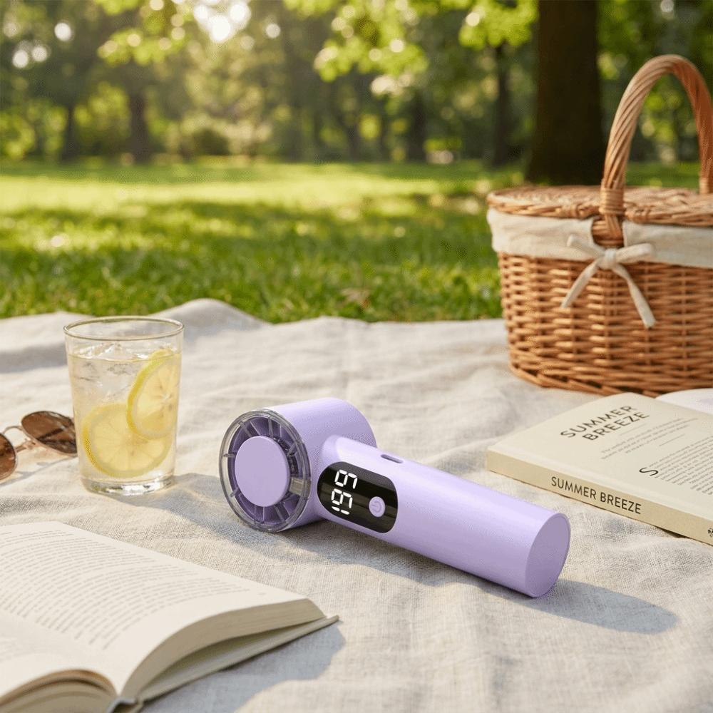 Upgraded Motor Rechargeable Handheld Fan Portable Lightweight USB Fan Compact Sturdy Casing Pocket Fan Hot Weather