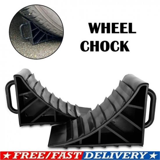 2x For Truck Car Rv Camper Trailer Tire Stopper Wheel Chocks Blocks Heavy Duty