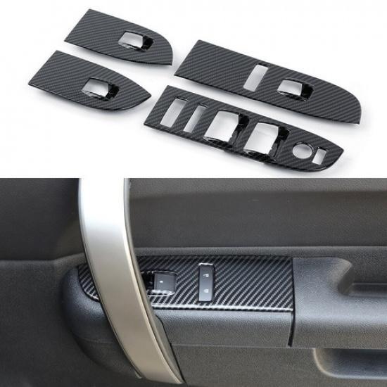 Interior Center Console Cover Trims For Silverado Suburban Tahoe 2007-13 Carbon