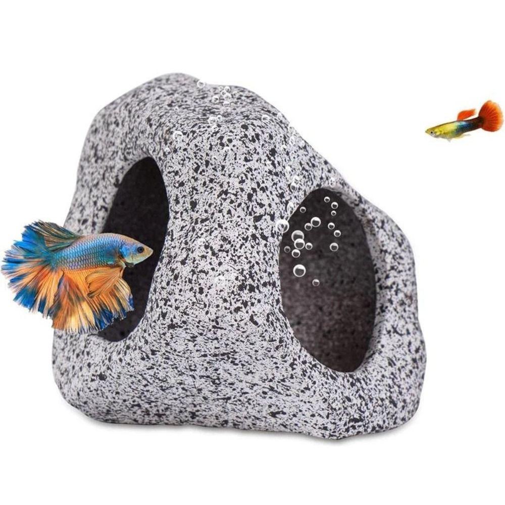 Purple Clay Aquarium Hideaway Rock Simulation Crafts Natural Touch Fish Tank Ornament Landscaping Decoration Fish Tank Cave