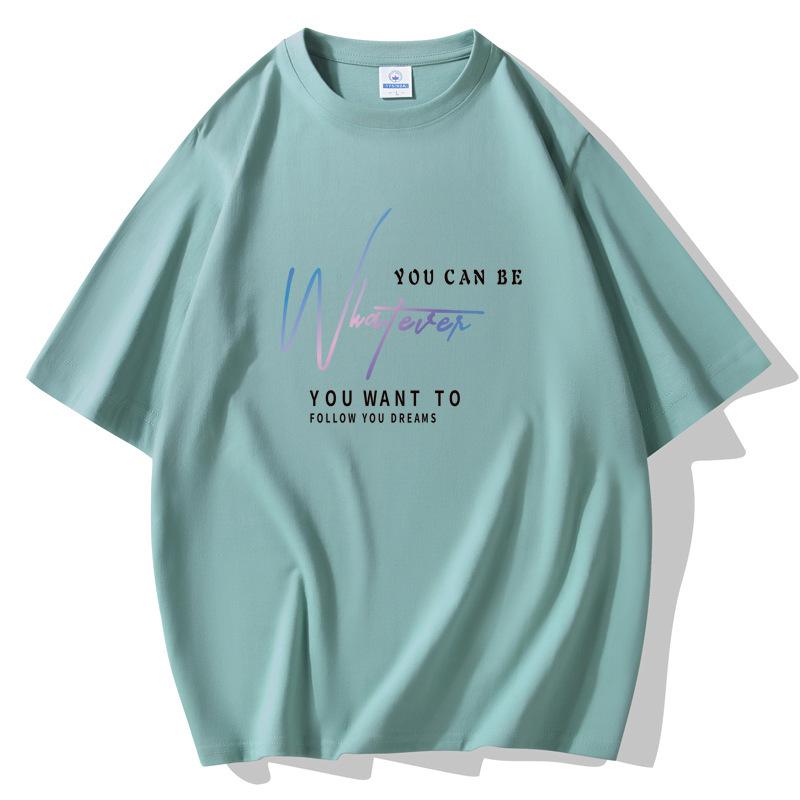 Simple Pattern Men Short Sleeves T-shirt 100% Cotton Casual Tee Large Size