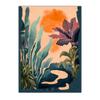Boho Tropical Plant Wall Art, Vintage Jungle Leaves Canvas Painting, Botanical Poster Prints for Living Room Bedroom Wall Decor