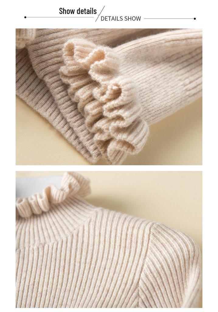 2020 Autumn Winter Women's Knitwear: Korean Style Floral Collar Striped Sweater Jacket