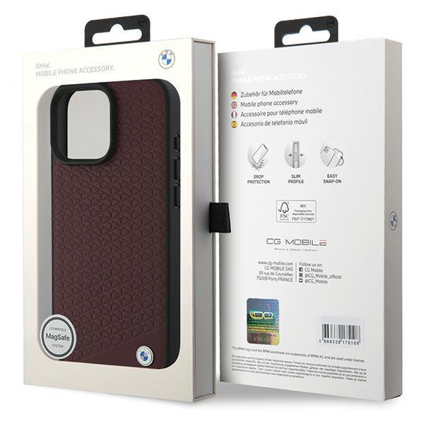 Bmw Bmhmp16X23Rddr Iphone 16 Pro Max6.9 Czerwony/Red Hardcase Sign Leather Diamond Metal Logo Magsafe
