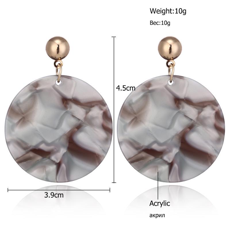 Acrylic Geometric Circular Earrings Popular In Europe and America, Korean Style Trendy, Personalized, Simple Earrings